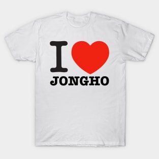 i love ateez jongho text heart atiny | Morcaworks T-Shirt